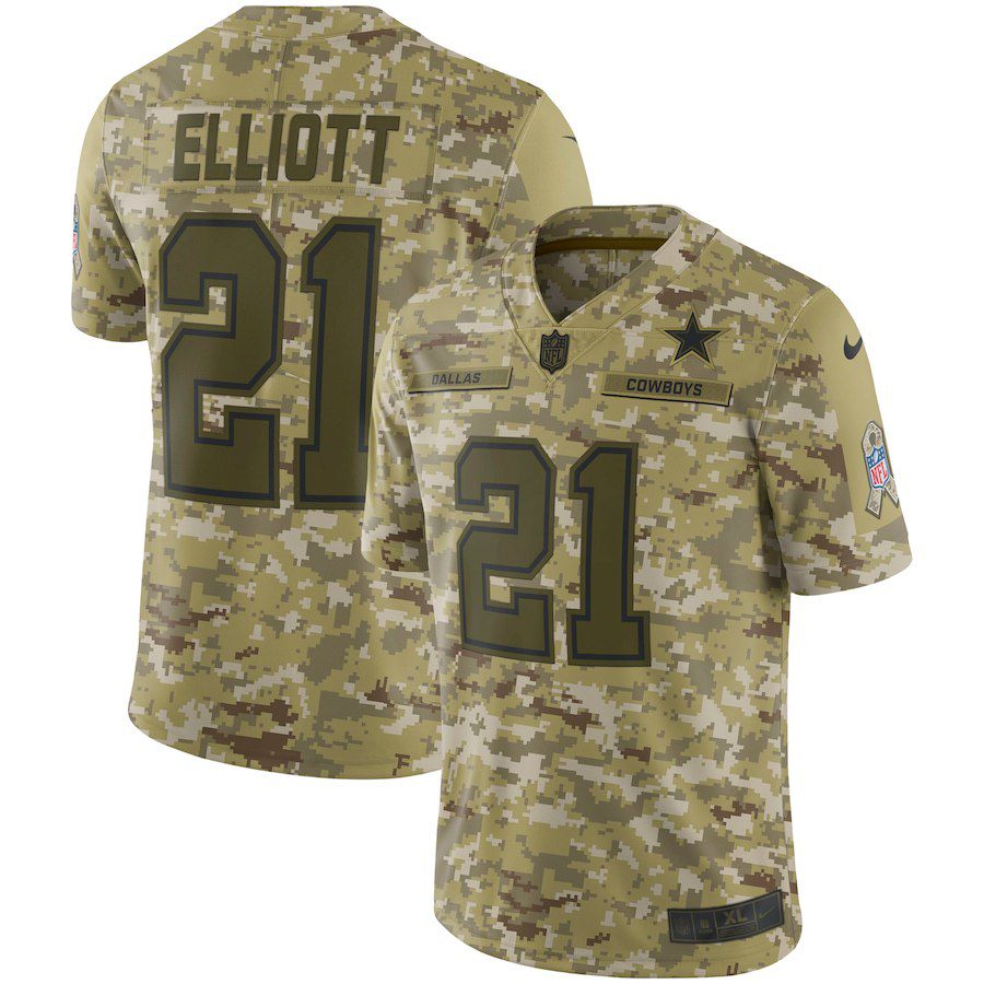 Men Dallas cowboys #21 Elliott Nike Camo Salute to Service Retired Player Limited NFL Jerseys->jacksonville jaguars->NFL Jersey